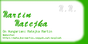 martin matejka business card